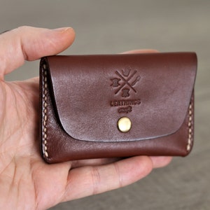 Portatessere in pelle Porta carte di credito Porta biglietti da visita porta monete cucito a mano portafoglio di qualità pelletteria uomo donna idee regalo