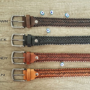 Braid Belt Full Grain Braided Leather Belts for Men's Gift - Etsy