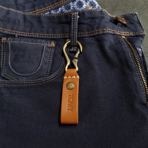 Leather Keychain Hanger Belt Loop Key Chain Belt Lanyard Keychain ...