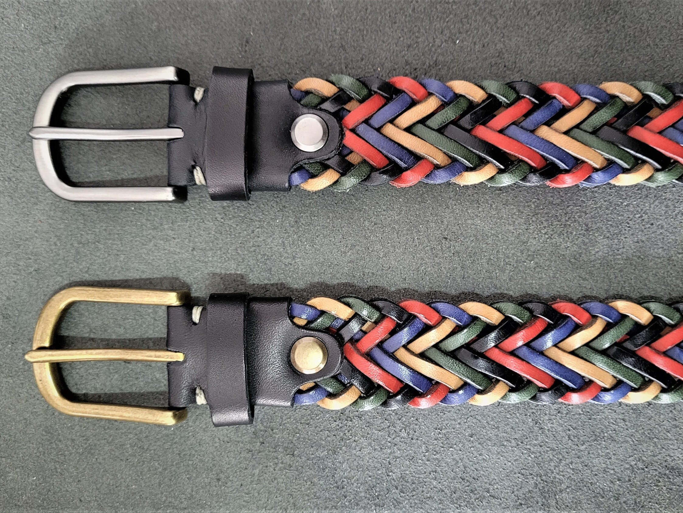 ESCADA multi color braided belt Rainbow Braided Elastic Belt – YRI Belts main image 2