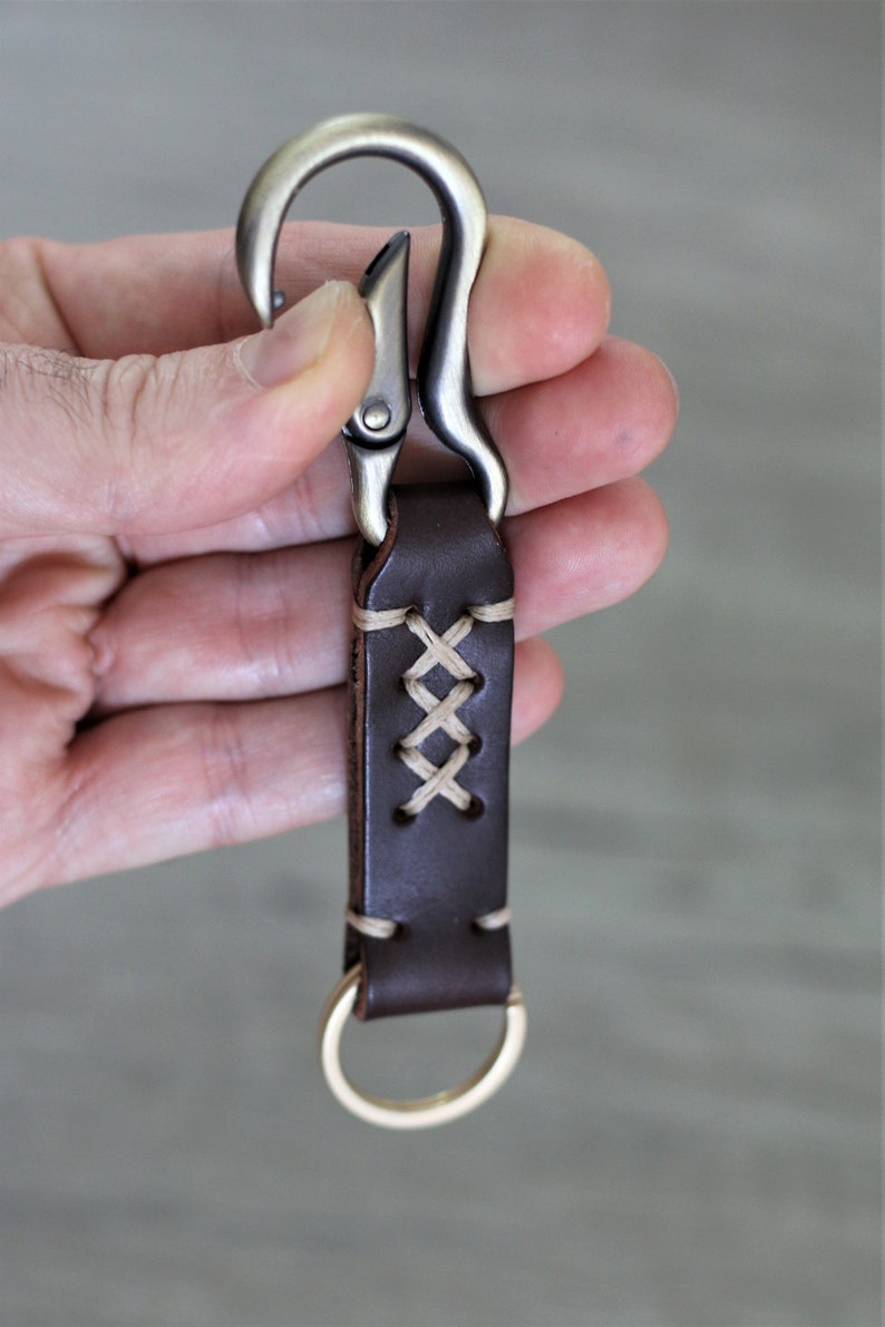 Leather Belt Loop Keychain big hook Hanger belt lanyard key Etsy