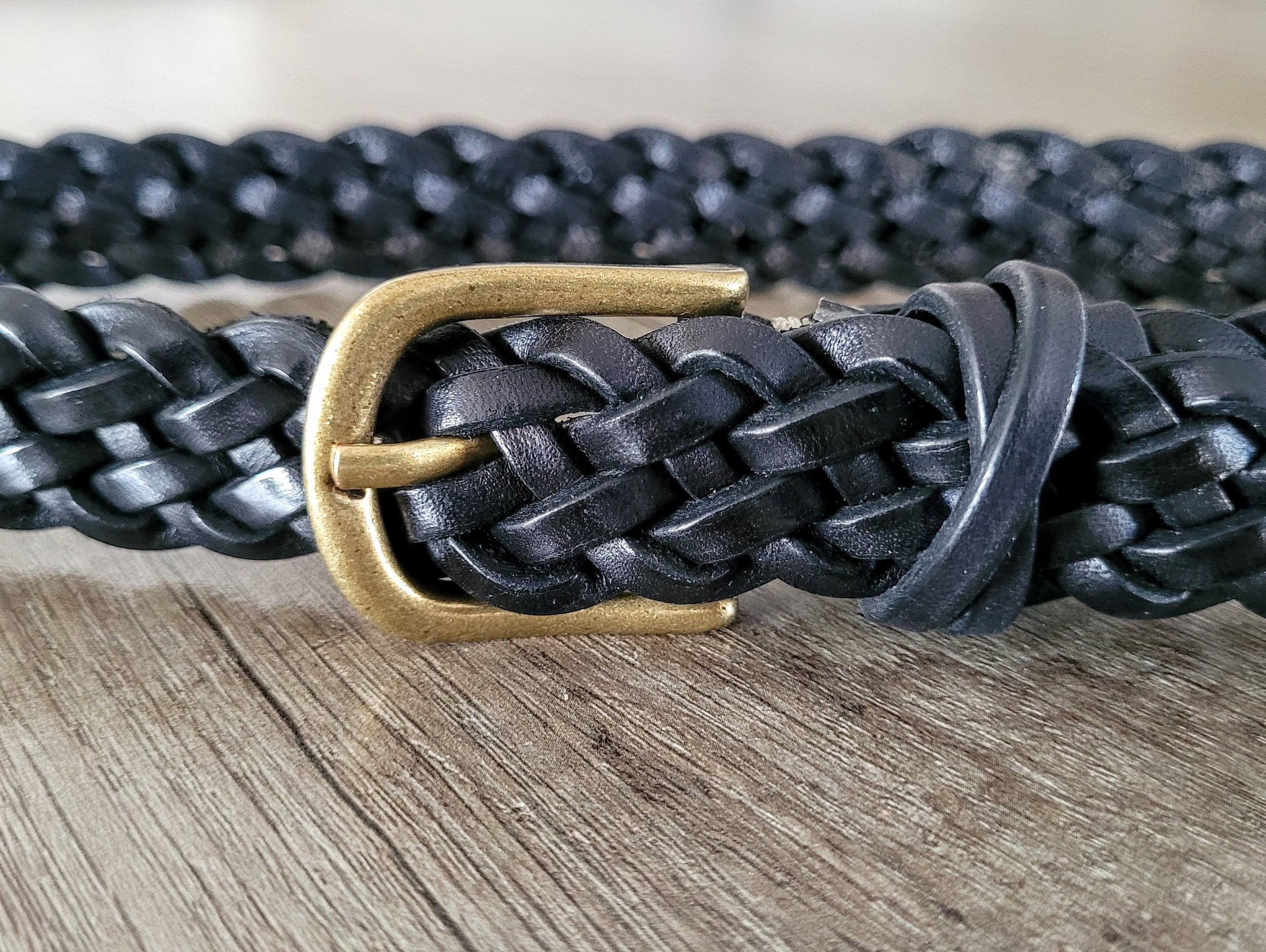 Womens Skinny Belt, Leather Skinny Braided Belt Gold Buckle 