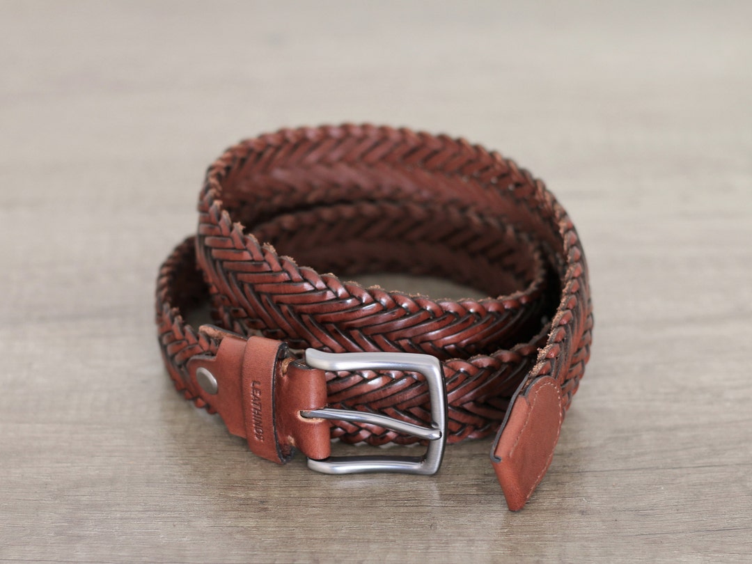 Braided Leather Belt for Men,women Valentine's Day Gifts Handcrafted ...
