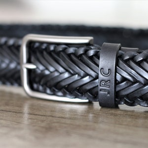 Personalized braided belt, custom leather hand braid jeans belt, wedding gifts for groom personalized special gift for men high quality belt
