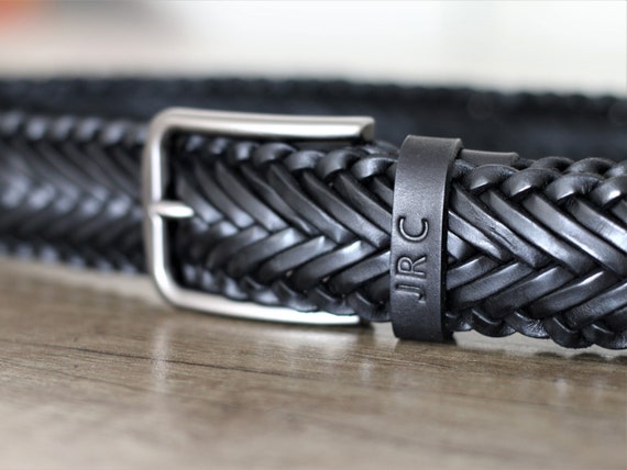 Customizable Leather Belt Braided Belt Special Hand Braid Black Belt For Men's Handcrafted Leather Belt Elegant Gift Casual Dress Wide Belt