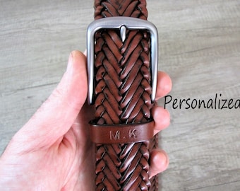 Gevlochten leren riem Gepersonaliseerde herenriem Leer Handgevlochten hoge kwaliteit casual riem voor jeansriem elegant cadeau voor vriend, vader