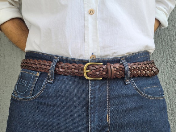 Leather Skinny Braid Belt, Unisex Braided Belt, Christmast and