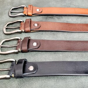 Leather Belt Full Grain for Jeans and Fabric Trousers Unisex Belt ...