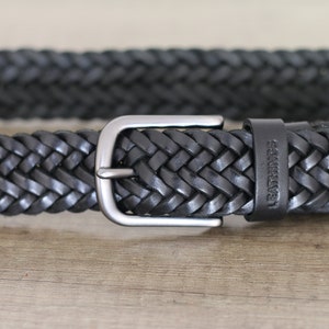 Braided Leather Belt Handcrafted Real Full Grain Black Braid - Etsy