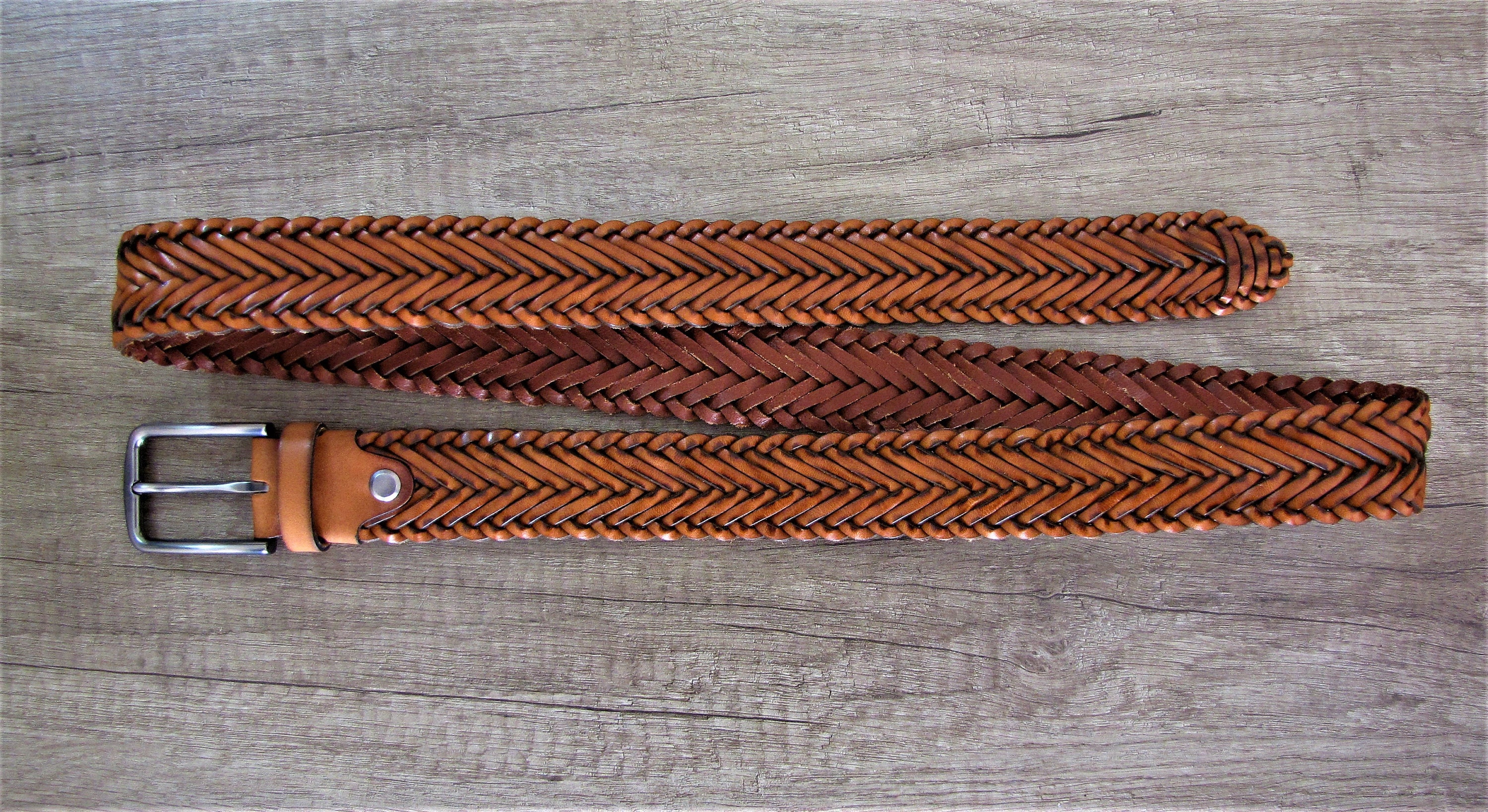 Customizable Leather Belt Braided Belt Special Hand Braid Black