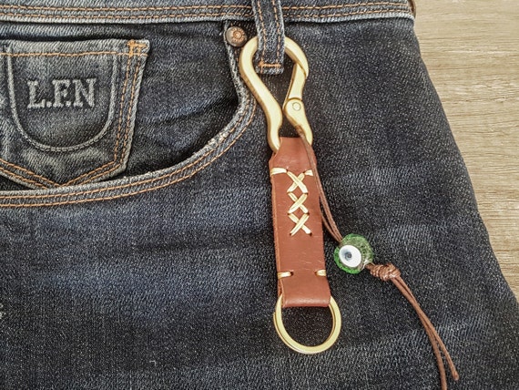 Leather Belt Loop Keychain Big Hook Hanger Belt Lanyard Key | Etsy