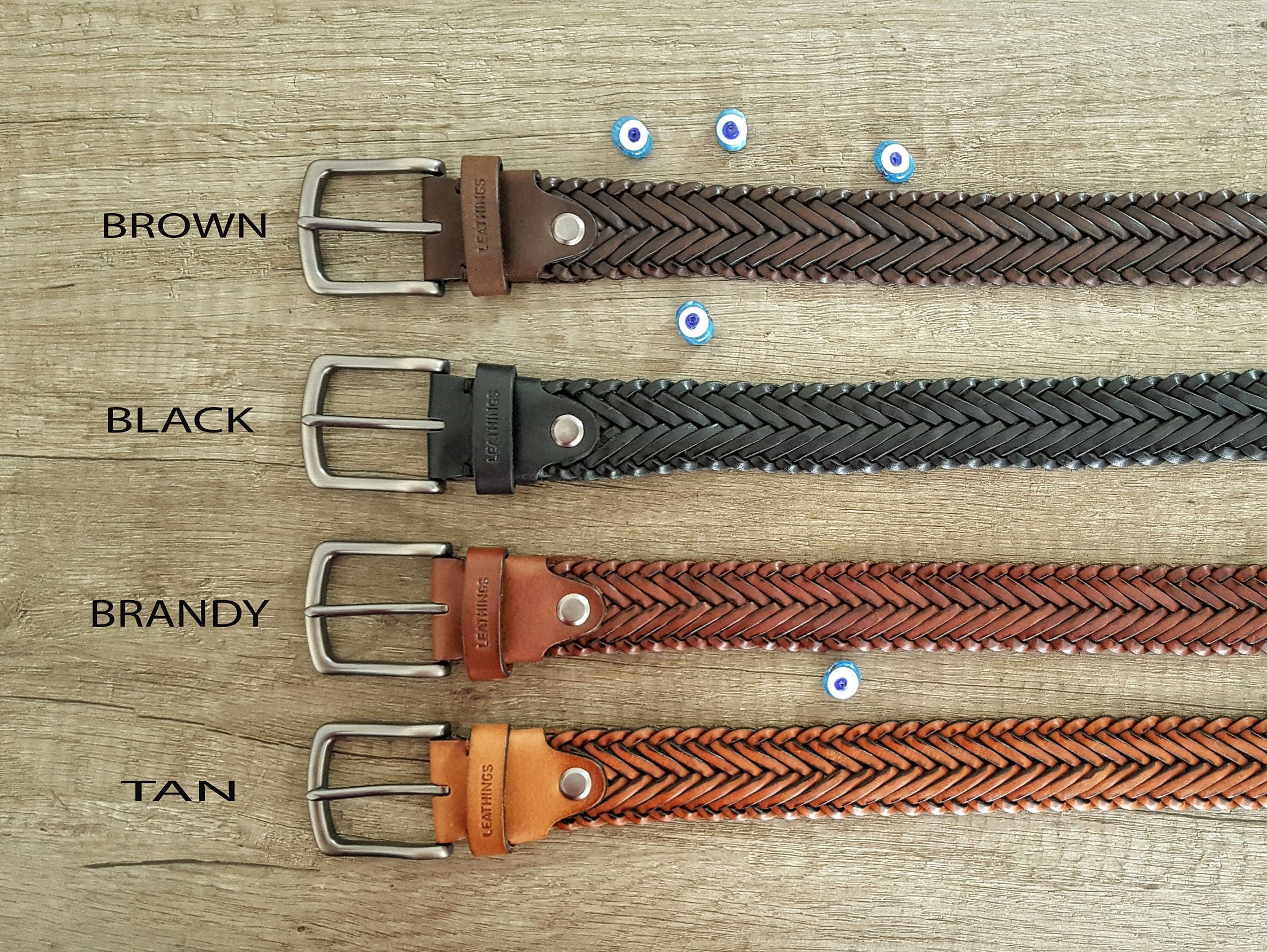 Braid Leather Belt Full Vegetable Tanned Leather Braided Belts - Etsy