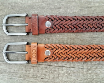 Flechtgürtel Ledergürtel, geflochtener Gürtel plus Größe xl langer Gürtel Geschenk für Männer und Frauen, unisex hochwertiger handgeflochtener feiner Gürtel