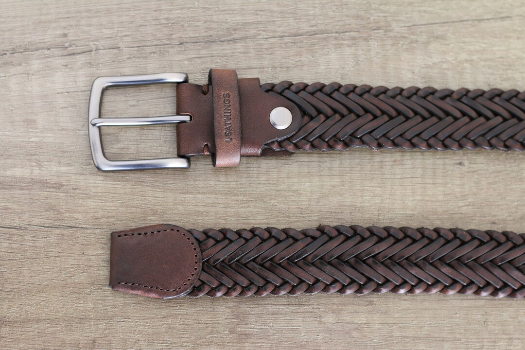 Braid Leather Belt Personalized Father's Day Gifts - Etsy