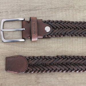 Braid Belt Full Grain Braided Leather Belts for Men's Gift - Etsy