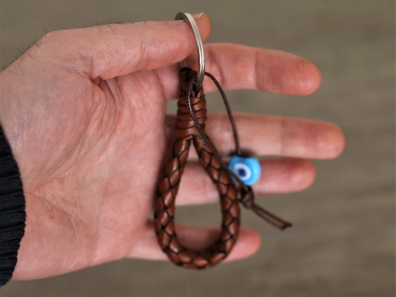 Braided Keychain Leather Luxury Gift for Men's Braid Etsy