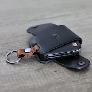 Personalized car keyholder remote leather keyfob, custom gift for men's Key cover geniune leather keychain remote key purses keycase for car zdjęcie 1