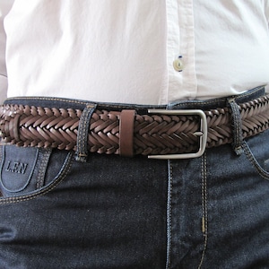 Personalized Hand Braid leather belt Braided belt handcrafted best father&#39;s day gift leather belt for men&#39;s hand woven custom groom&#39;s belt