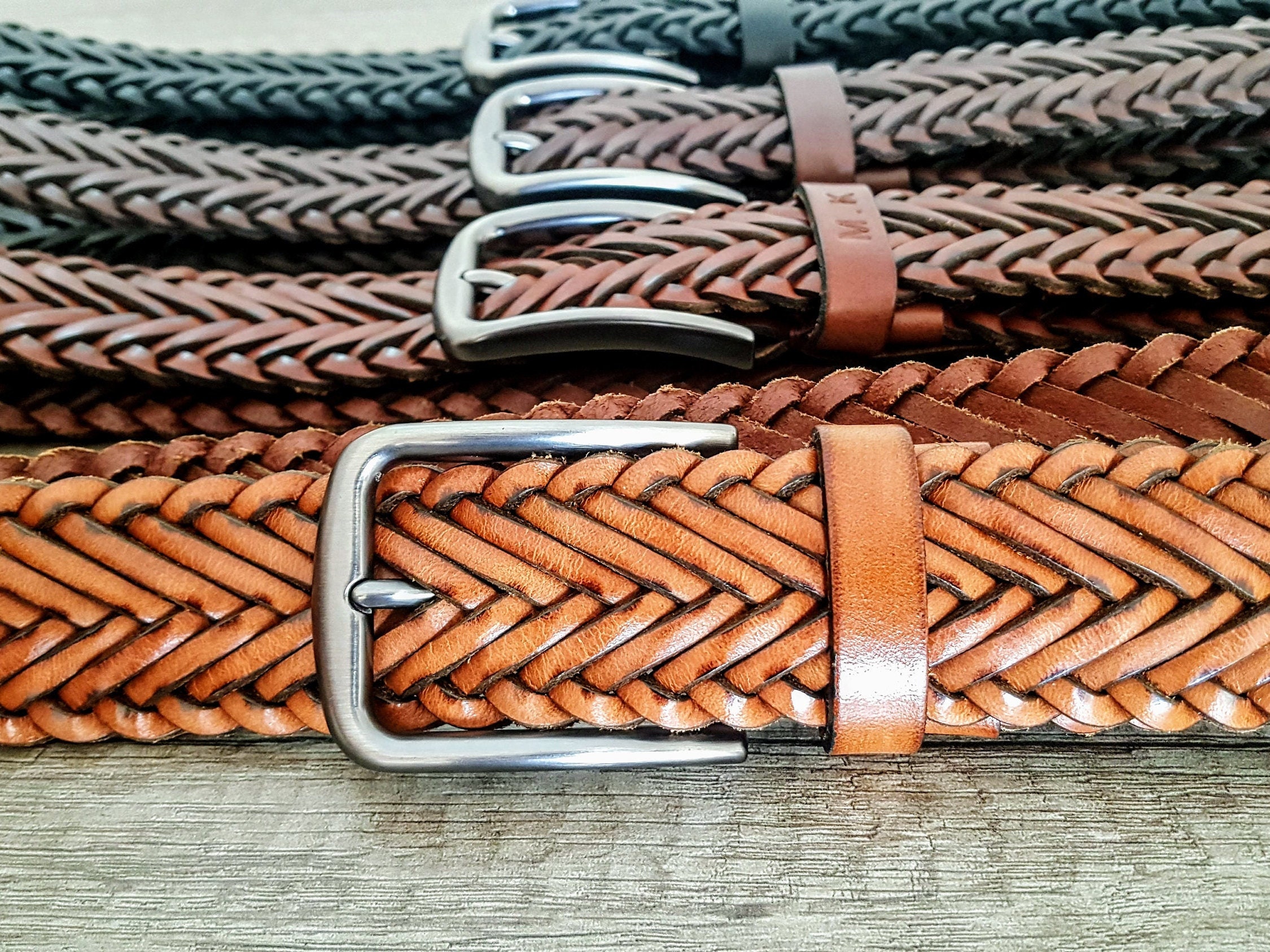 Braid Leather Belt Handcrafted Full Grain Brown Braided Belts Elegant  Stylish for Men's and Women Belt Uniqe Hand Braid Real Leather Belt 