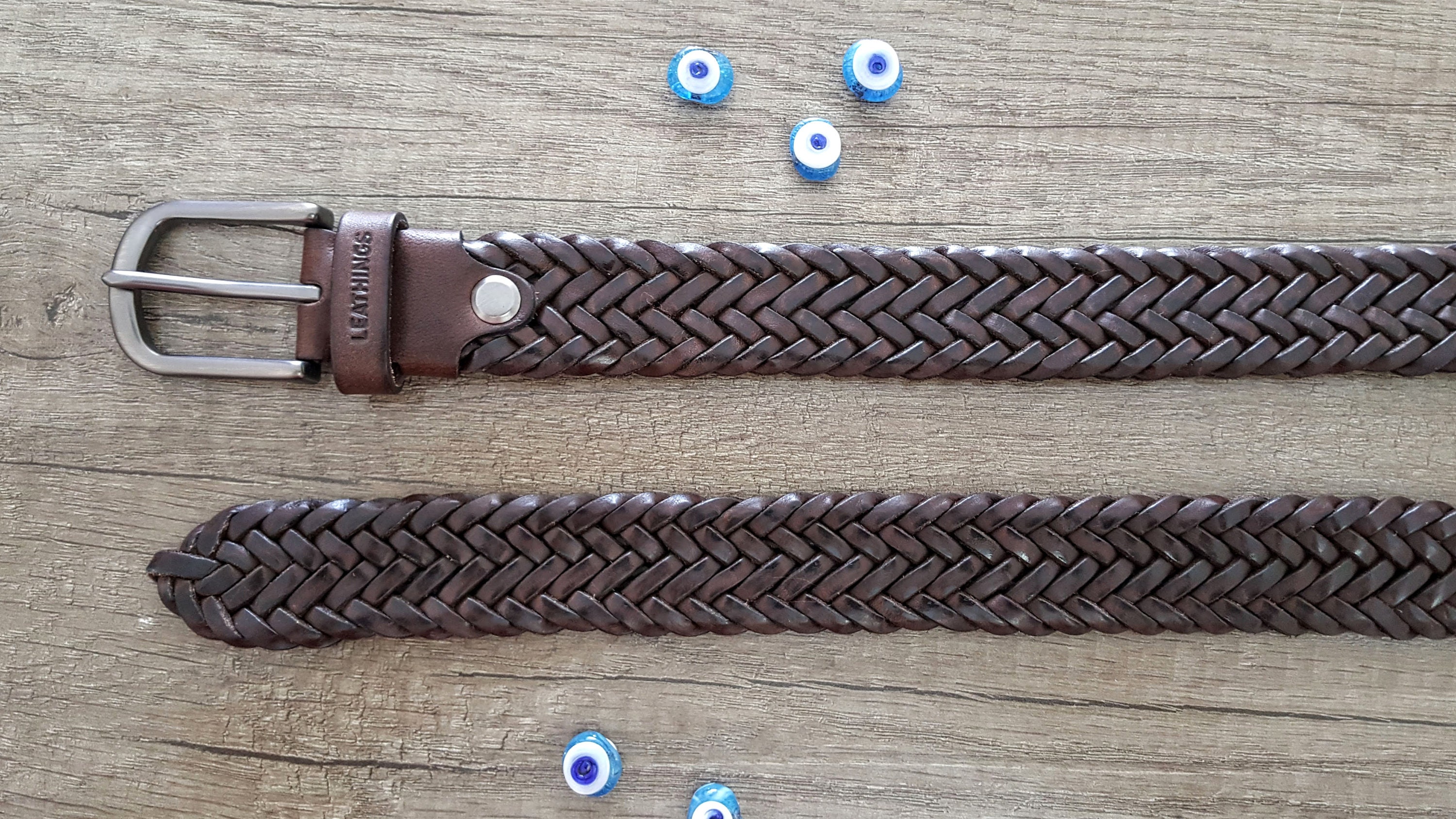 Braided Leather Belt Handcrafted Real Full Grain Black Braid Belts