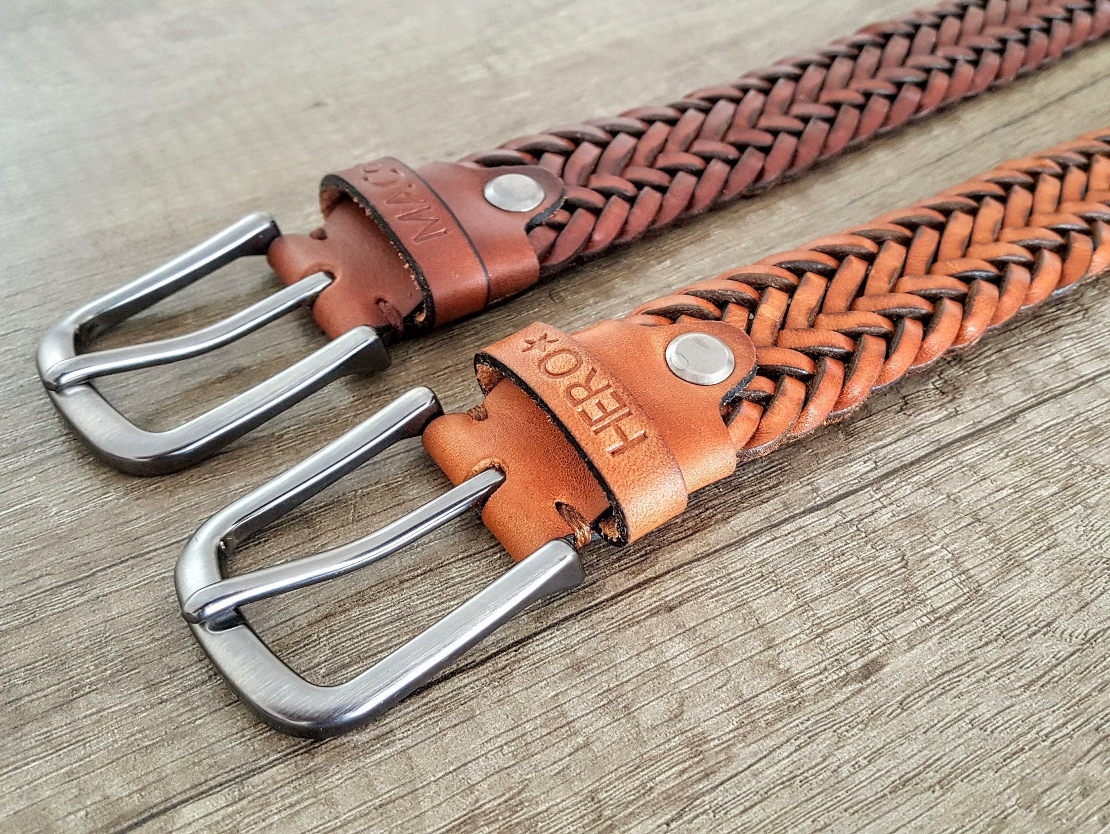 Personalized Braided Belt Custom Leather Woven Belt Gift for Men