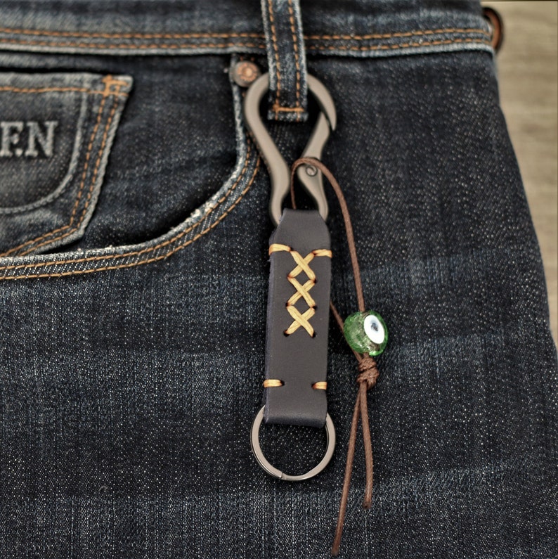 Leather Belt Loop Keychain big hook Hanger belt lanyard key Etsy