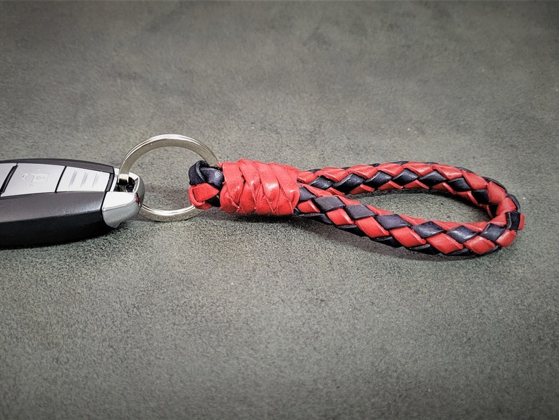 Braided Keychain Leather Luxury Gift for Men's Braid Etsy
