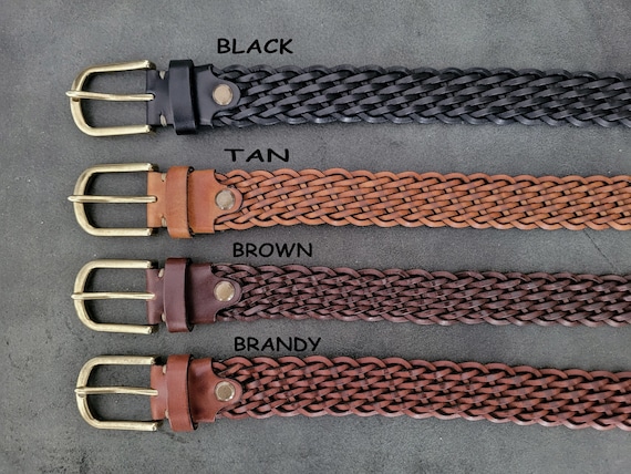 Best Leather Braided Belt, Women's Genuine Braid Belt, Personalize