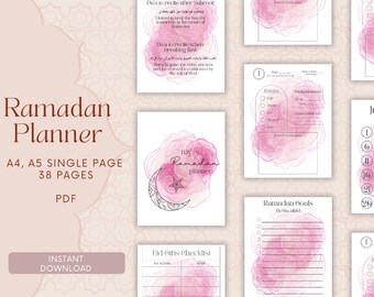 Agenda Ramadan simple rose imprimable