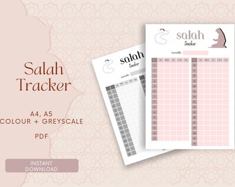 Salah Tracker, Muslim Prayer Tracker Printable