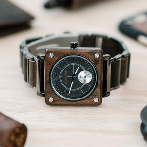 Holzuhr,Holzuhr,Herrenuhr,Trauzeugen-Uhr,personalisierte Uhr,gravierte Uhr,gravierte Holzuhr,personalisierte Holzuhr