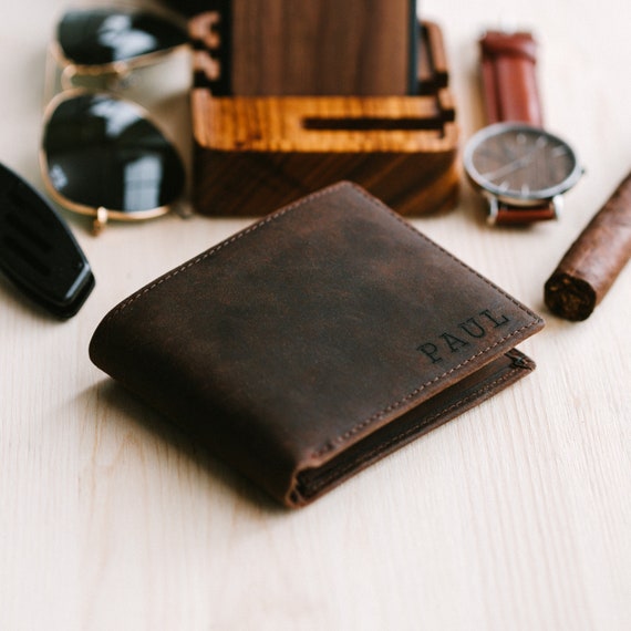 Men's Leather Wallet, Handmade Bi-Fold Wallet, 3rd Anniversary Gift For Him, Everyday Cardholder, Wallet For Boyfriend