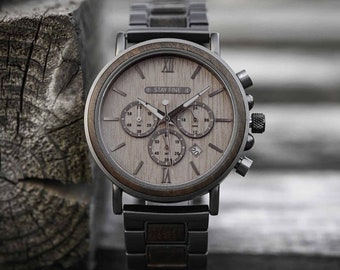 Cadeau d’anniversaire pour lui, montre en bois, montre personnalisée, montre gravée, montre en bois, montre de garçons d’honneur, montre pour hommes, cadeau de petit ami, cadeau pour papa