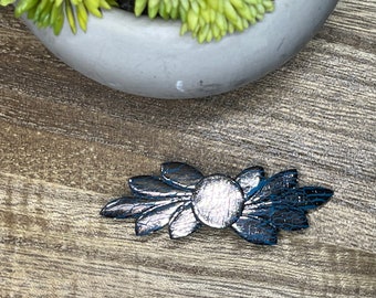 Silver and Teal Barrette