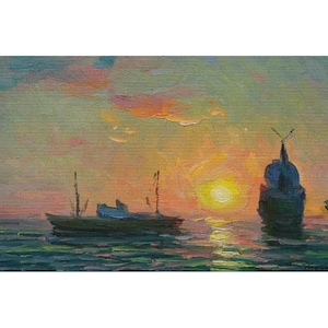 Original Oil Painting Landscape, Vintage Painting Original, ukrainian artist Pavel Tokmakov, One of a kind