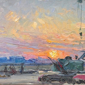 Original Oil Painting Landscape, Vintage Painting Original, Ukrainian artist Pavel Tokmakov, One of a kind