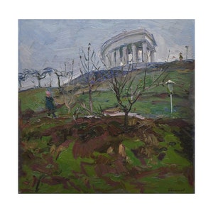 Original oil painting, Ukrainian artist Pavel Tokmakov, Mid-century, realism impressionism painting, Vintage, landscape, one of a kind
