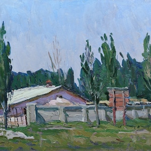 Original Oil Painting Landscape, Vintage Painting Original, ukrainian artists Pavel Tokmakov, One of a kind