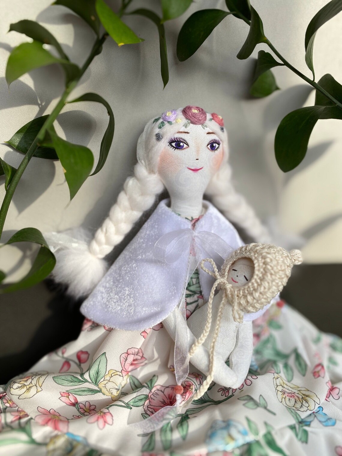 Handmade cloth doll Gift for mom blond doll doll fabric mama Etsy
