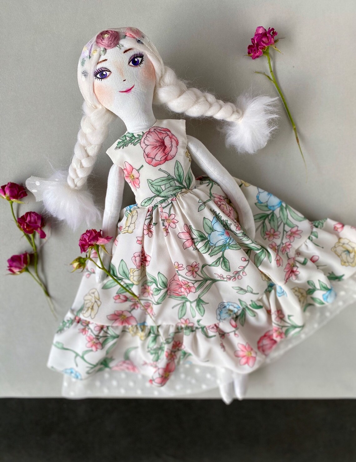 Handmade cloth doll Gift for mom blond doll doll fabric mama Etsy