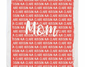 Manta polar personalizada "Mamá" - Rojo Amapola, con nombre personalizado