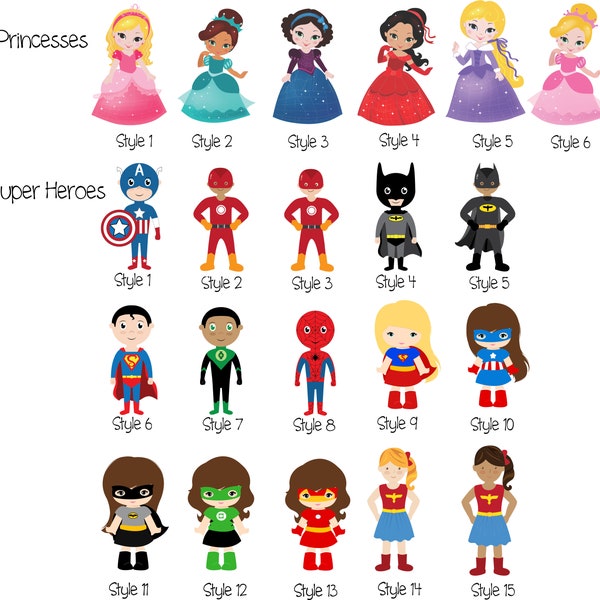 Personalized Kid's Princess and Superhero Collection Pillowcase,  Customized Gifts for Kids