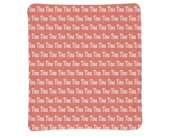 Manta de bebé personalizada Harvest - Color liso - Manta con nombre personalizado, acogedora manta de forro polar, regalo personalizado para cumpleaños o festividades