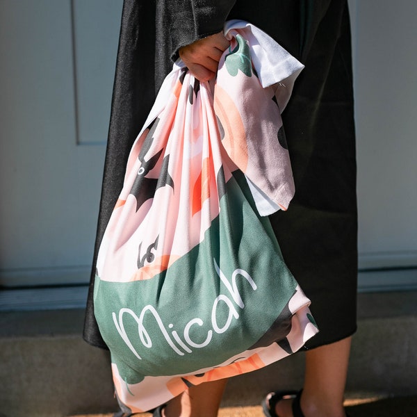 Personalized Halloween Trick or Treat Pillowcase Bag – Custom Name & Design – Soft Microfiber Candy Sack for Kids – Reusable Halloween Tote