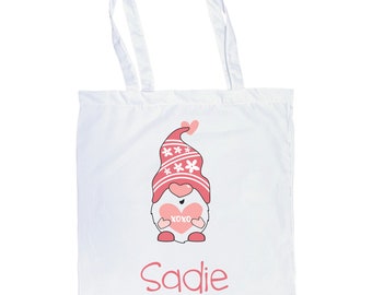 Bolsas de San Valentín personalizadas para niños – Bolsa de regalo reutilizable personalizada – Bonita bolsa de San Valentín con nombre para el aula o fiesta