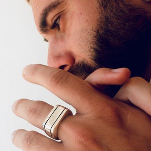 Silver Ring Men Rectangle/ Mens Rectangle Ring/ Silver Signet Ring Rectangle/ Signet Ring Men Rectangle/ Rectangle Signet Ring/ Mens Rings