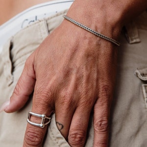 2.5 Foxtail Silver Bracelet/ Foxtail Women Bracelet/ Oxidized Women Silver Bracelet/ Foxtail Link Chain Bracelet/ Silver Braided Bracelet