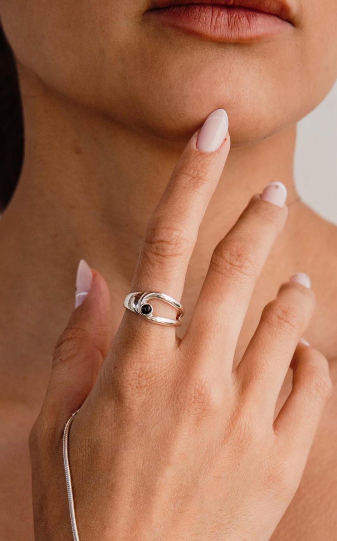 Onyx Rings for Women/ 925 Silver Ring Onyx/ Onyx Ring Women/ Black