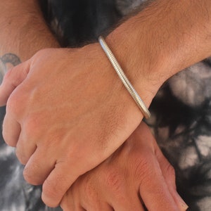 Round Silver Snake Chain/ Mens Bracelet/ 925 Sterling Silver Snake Chain Bracelet/ Mens Silver bracelet/ Bracelets for Men/ Mens Jewelry