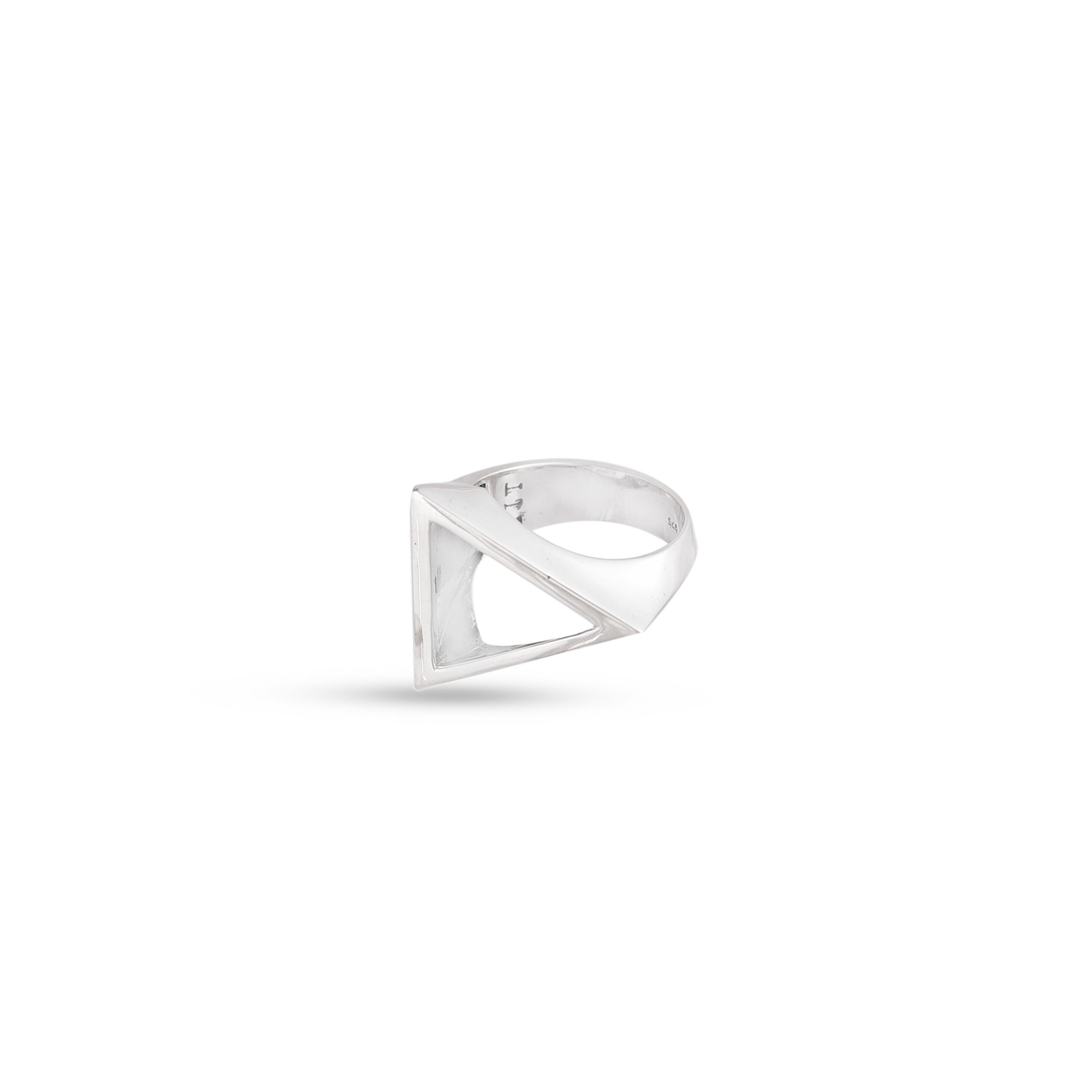 925 Sterling Silver Triangle Ring for Men, 925 Silver Signet